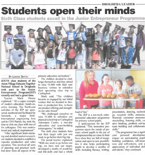 Students Open Their Minds - Newspaper Article