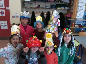 Some of Paul's Class with their hats!