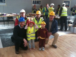 Builders enjoying lunch