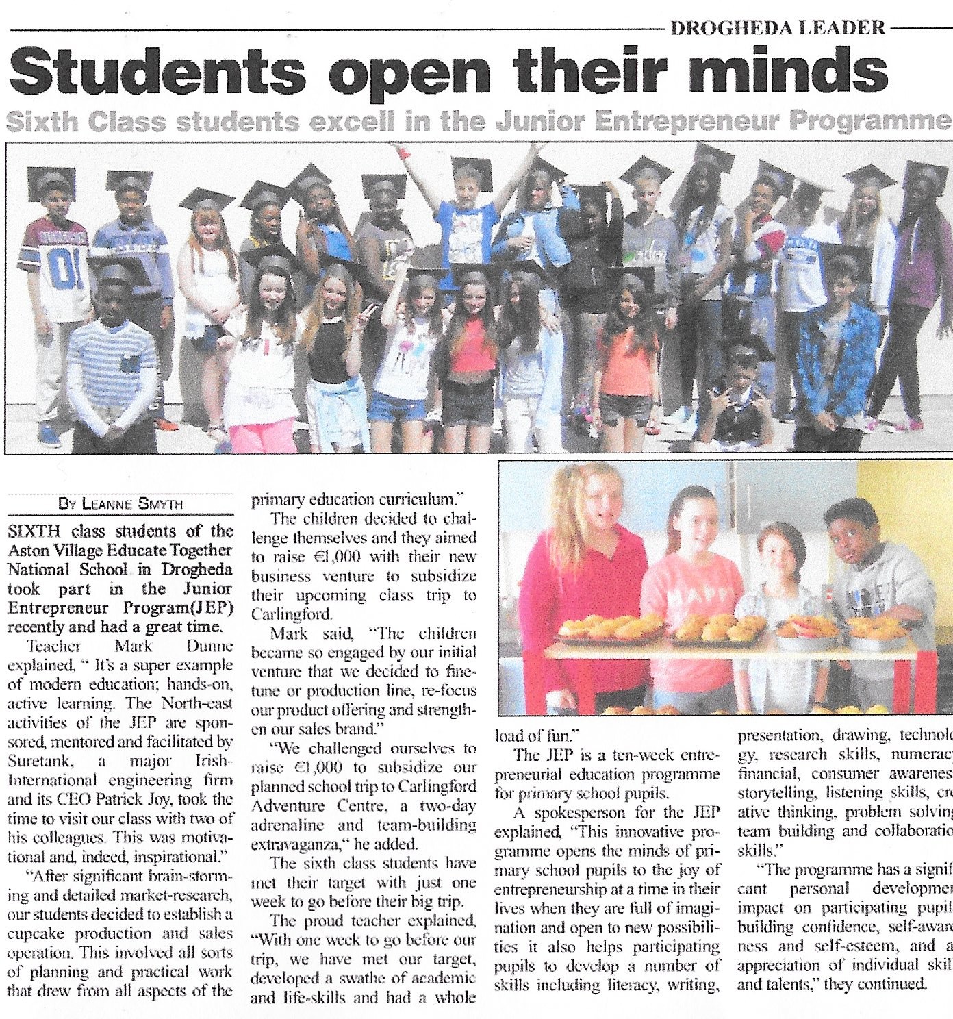 Students Open Their Minds Newspaper Article Aston Village Educate Together National School