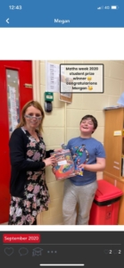Morgan welldone on winning your prize on Maths week. You did such hard work. Thank you for showinf me all your work. I really enjoyed my visit. We are all so proud of you!